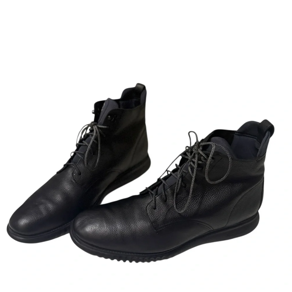 Cole Haan Black pure Leather Lace-Up Boots
